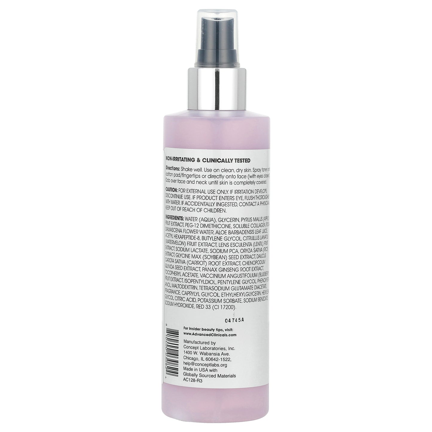 Advanced Clinicals, Rosewater Toner, Tone & Tighten Formula, 8 fl oz (237 ml)