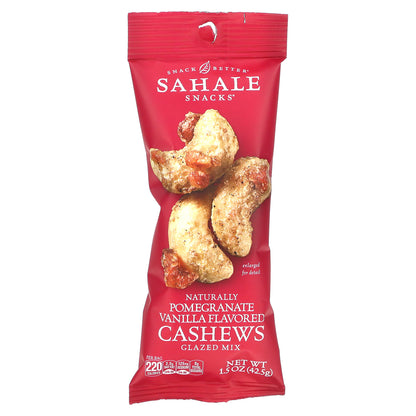 Sahale Snacks, Glazed Mix, Pomegranate Vanilla Flavored Cashews, 9 Packs, 1.5 oz (42.5 g) Each