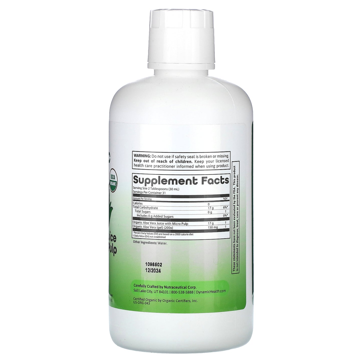 Dynamic Health, Aloe Vera Juice with Micro Pulp, 32 fl oz (946 ml)