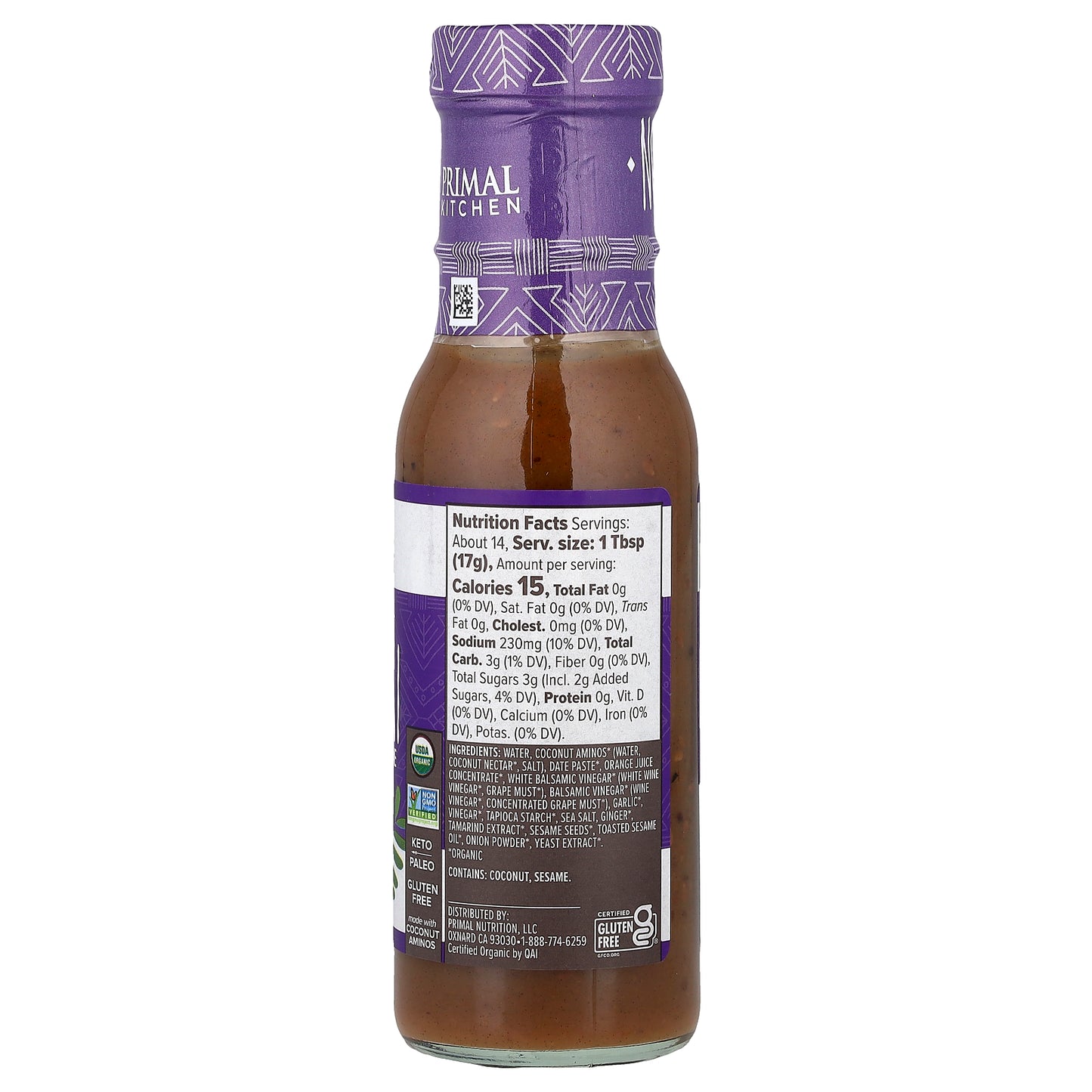 Primal Kitchen, No Soy Teriyaki Sauce & Marinade, 8.5 oz (241 g)