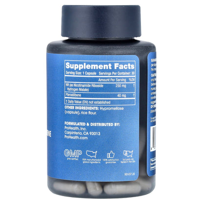 ProHealth Longevity, NR + Pterostilbene, 30 Capsules