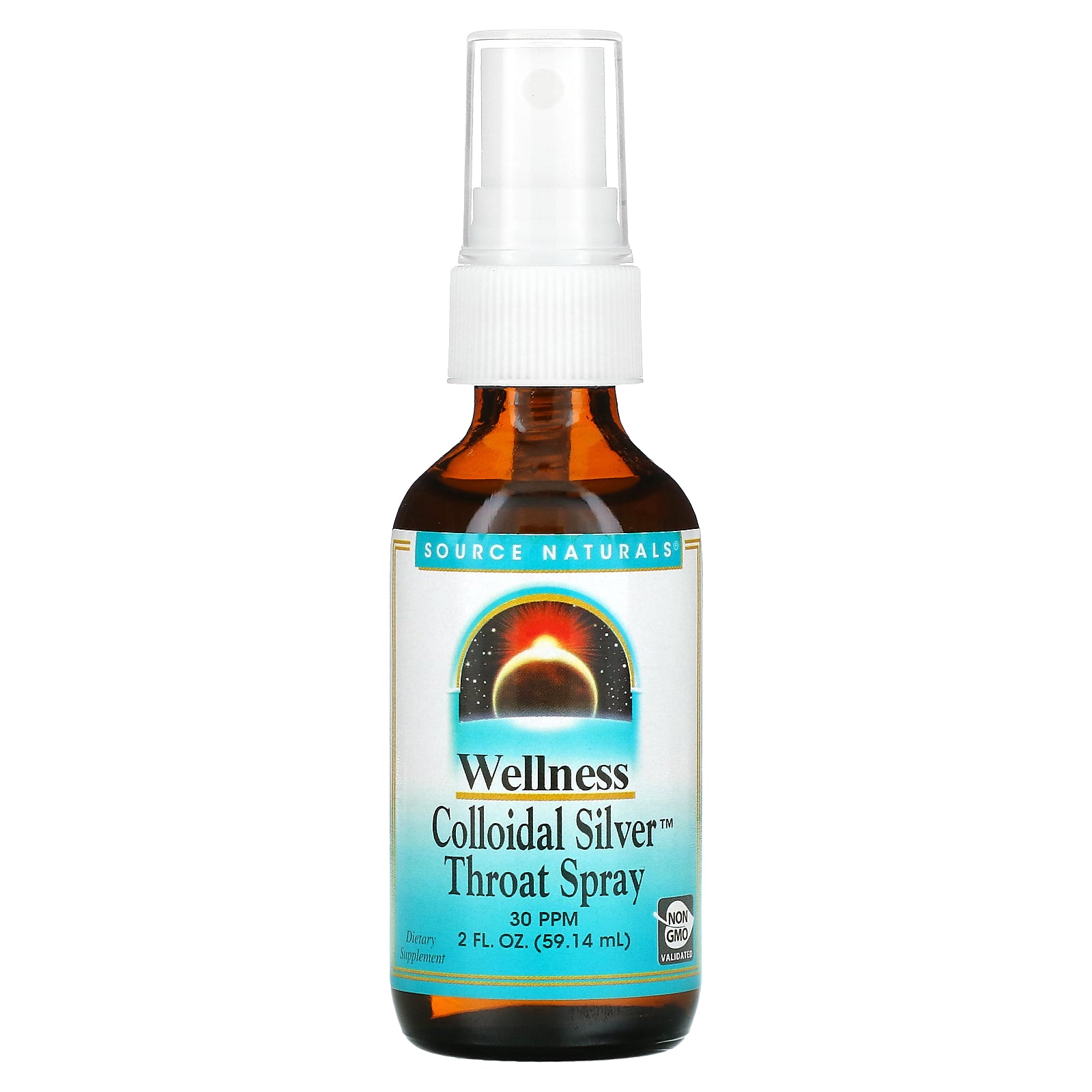 Source Naturals, Wellness, Colloidal Silver Throat Spray, 30 PPM, 2 fl oz (59.14 ml) (30 PPM per 0.6 ml)