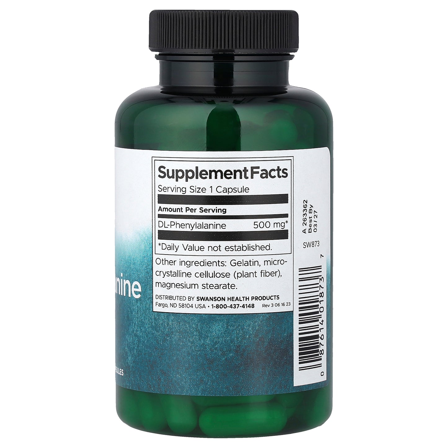 Swanson, DL-Phenylalanine, 500 mg, 100 Capsules