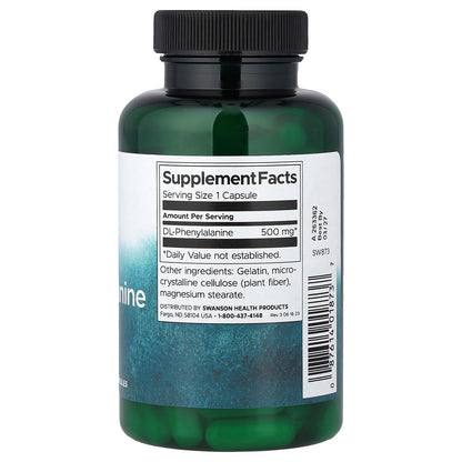 Swanson, DL-Phenylalanine, 500 mg, 100 Capsules
