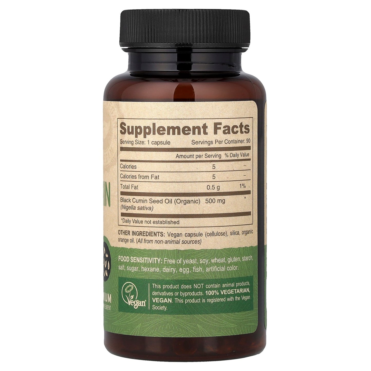 Deva, Vegan Black Cumin Seed Oil, 90 Vegan Caps (500 mg per Capsule)