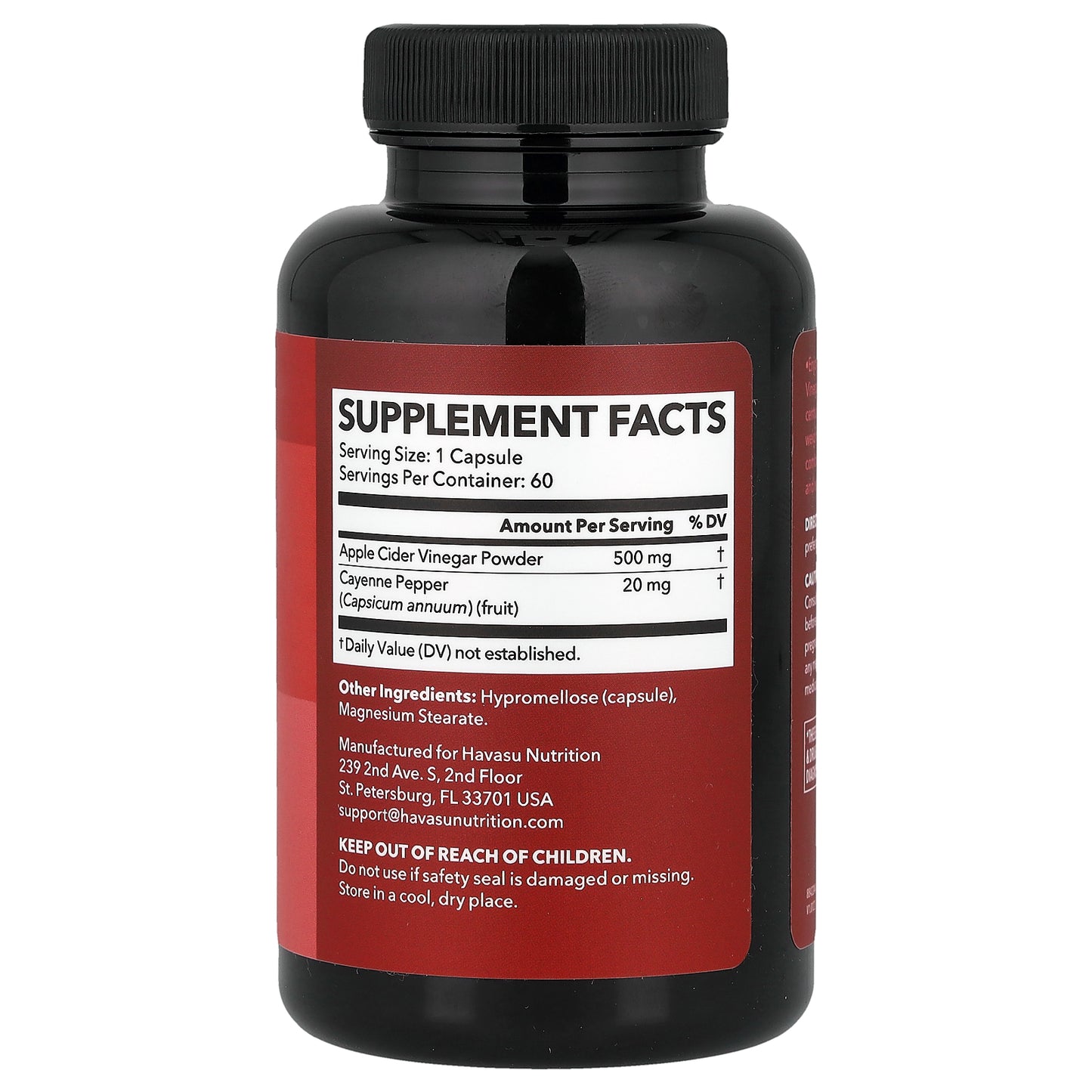 Havasu Nutrition, Apple Cider Vinegar + Cayenne Pepper , 60 Capsules