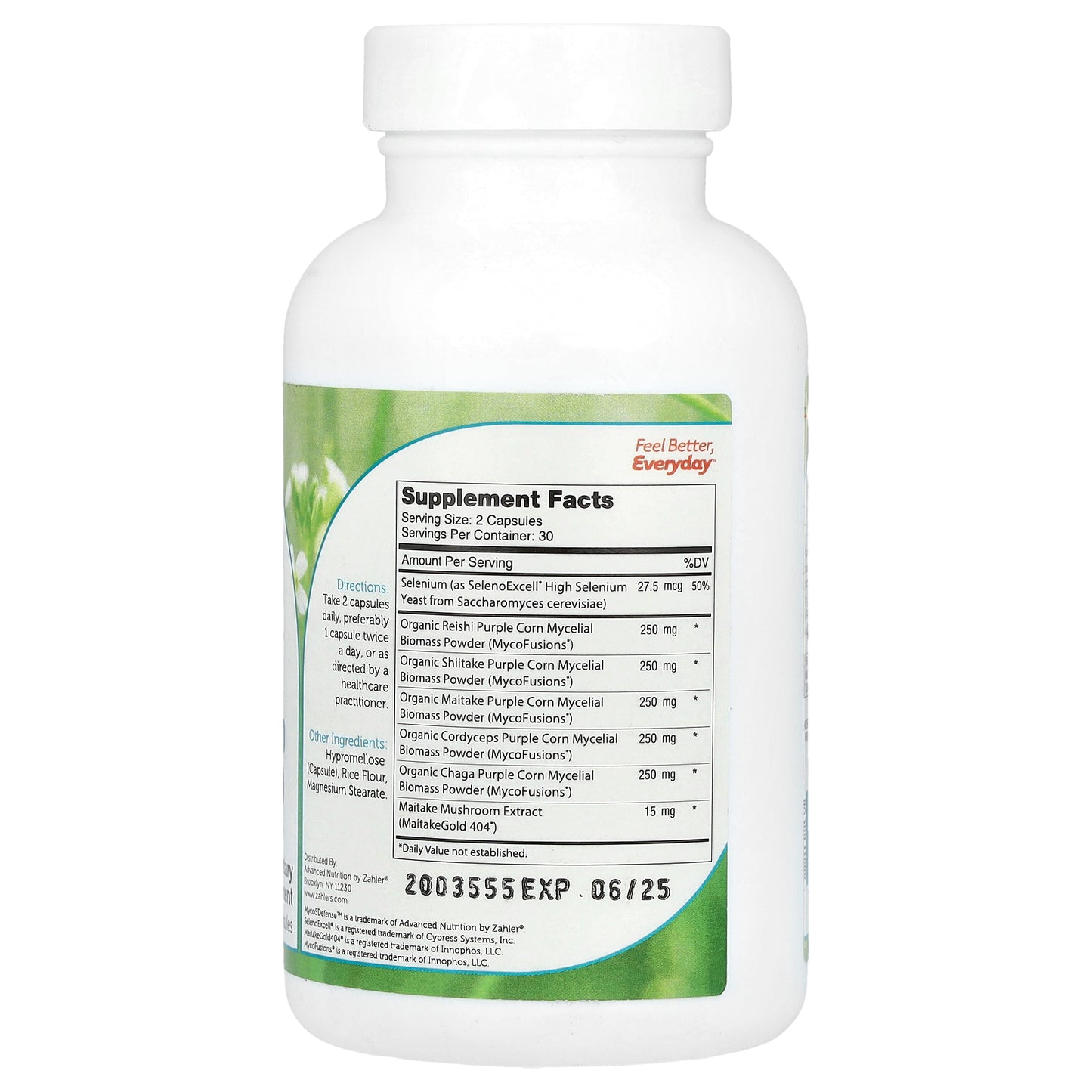 Zahler, Myco5Defense™, Organic Mushroom Blend , 60 capsules