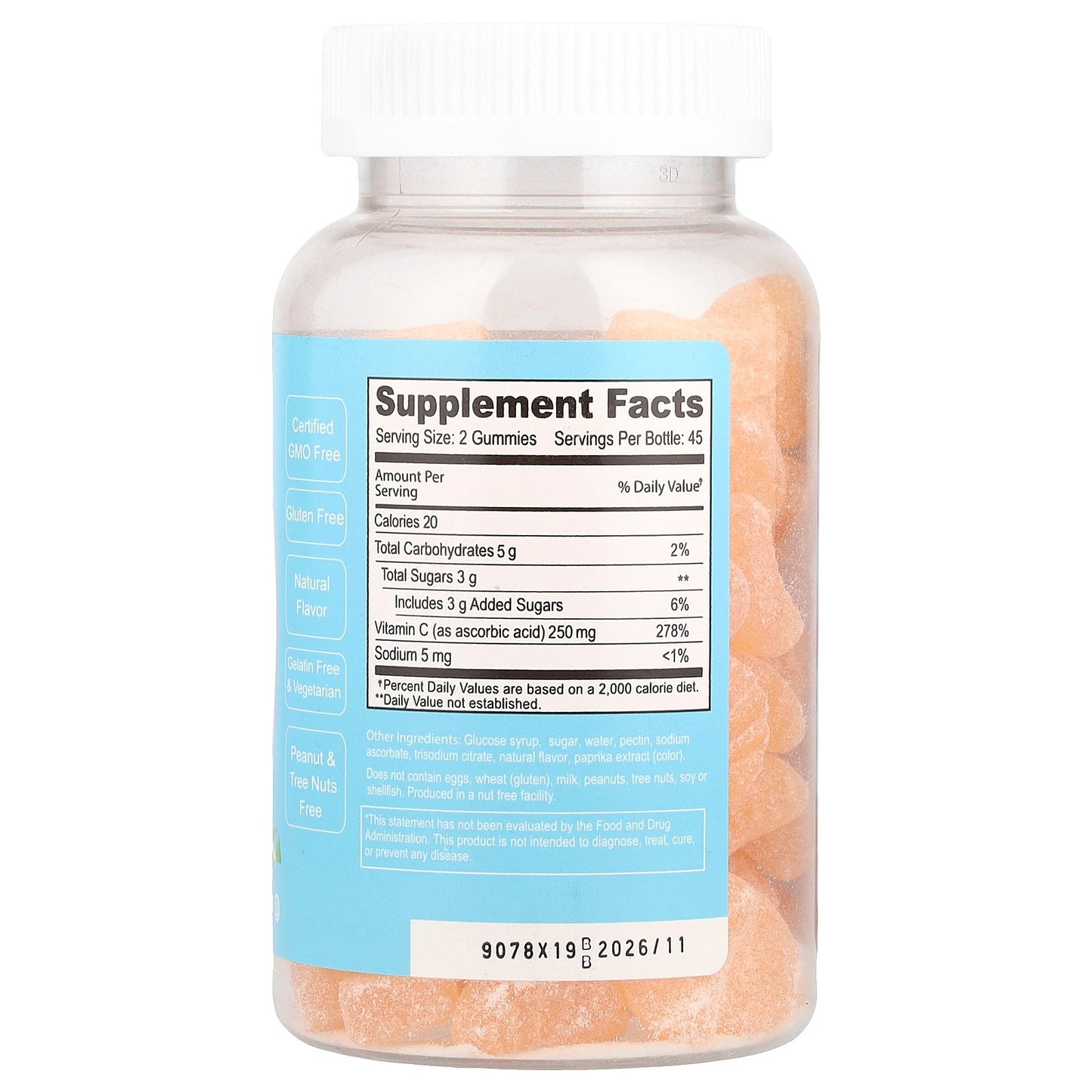 Doctor's Finest, Vitamin C Gummies, Orange, 90 Gummies (125 mg per Gummy)