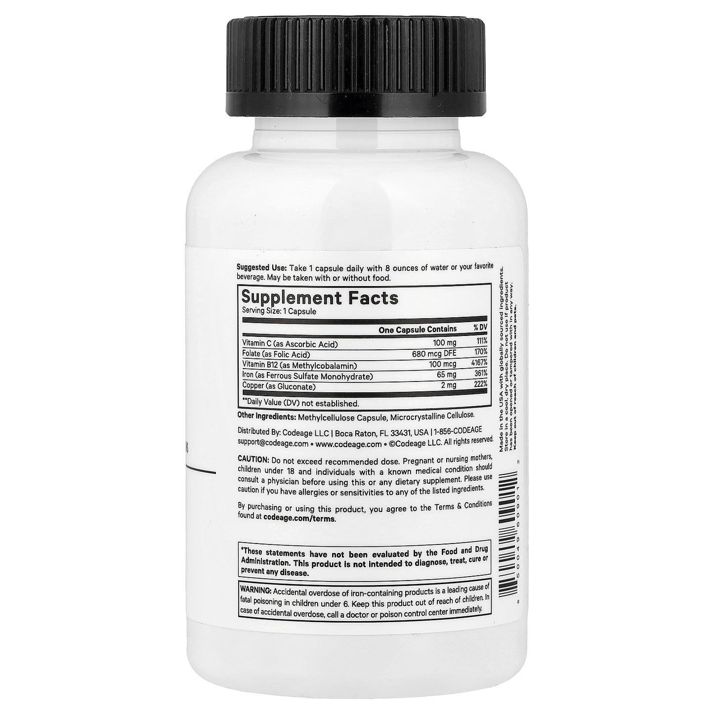 Codeage, Amen, Iron Ultra, 60 Vegetable Capsules