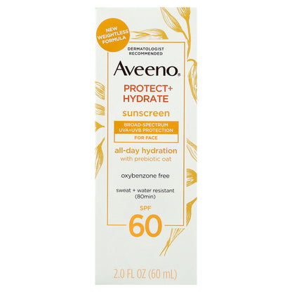 Aveeno, Protect + Hydrate, Sunscreen, For Face, SPF 60, 2 fl oz (60 ml)