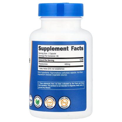 Nutricost, Theobromine, 400 mg, 90 Capsules
