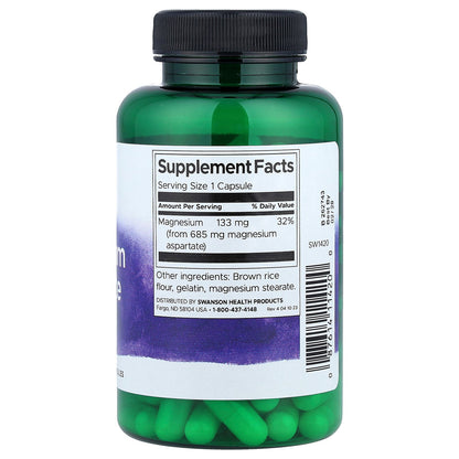 Swanson, Magnesium Aspartate, 685 mg, 90 Capsules