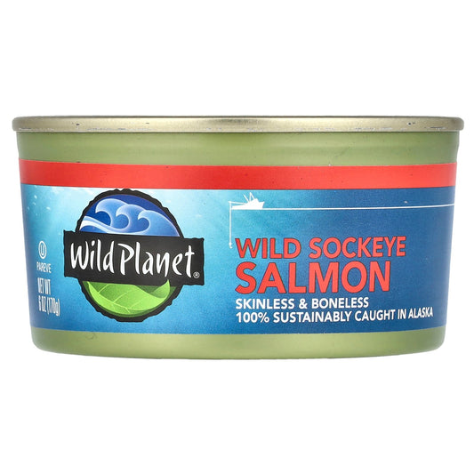 Wild Planet, Wild Sockeye Salmon, Skinless & Boneless, 6 oz (170 g)