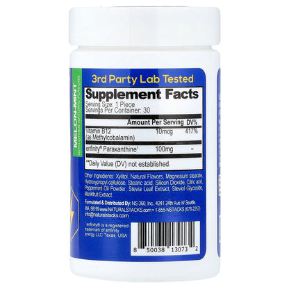 Natural Stacks, Focus Bites, Melon-Mint, 30 Sugar-Free Pieces