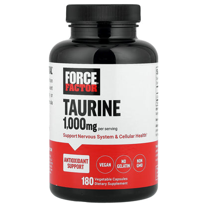 Force Factor, Taurine, 180 Vegetable Capsules (500 mg per Capsule)