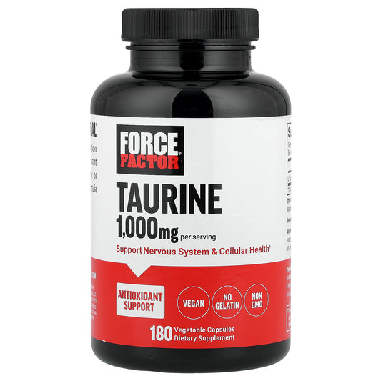 Force Factor, Taurine, 180 Vegetable Capsules (500 mg per Capsule)