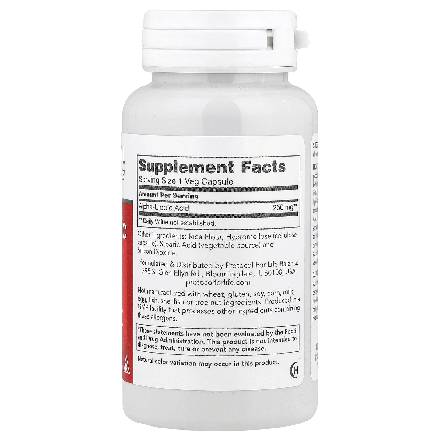 Protocol for Life Balance, Alpha-Lipoic Acid, 250 mg, 90 Veg Capsules