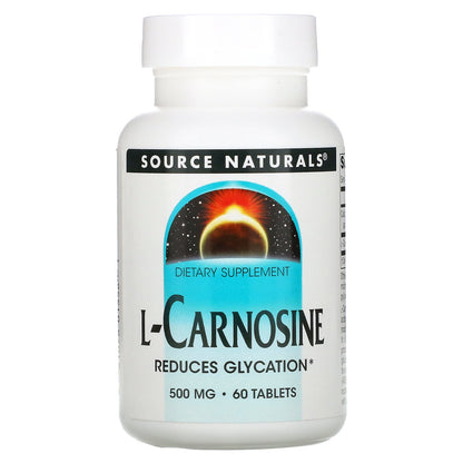 Source Naturals, L-Carnosine, 500 mg, 60 Tablets