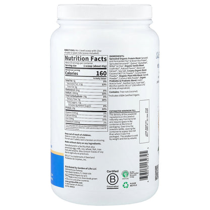 Garden of Life, Organic Creamy Protein with Oatmilk Powder, Vanilla Cookie, 1 lb 14.34 oz (860 g)