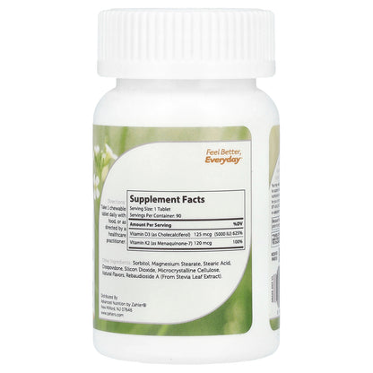 Zahler, Vitamin D3 & K2, Peach Apricot, 90 Chewable Tablets