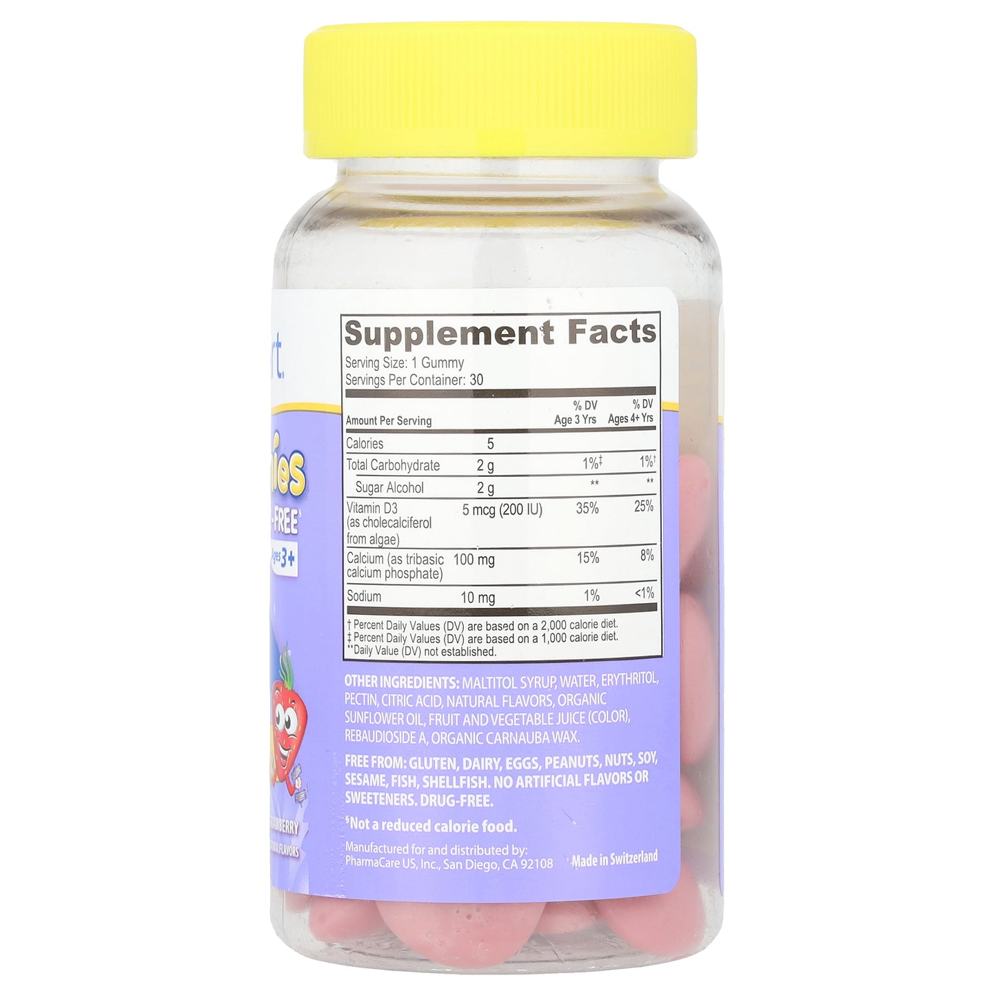 Kids Smart®, Vita Gummies, Strong Bones & Teeth, Calcium + Vitamin D3, Ages 3+, Strawberry, 30 Gummies