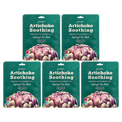 Petitfee, Artichoke Soothing, Hydrogel Beauty Face Mask, 5 Sheets, 1.12 oz (32 g) Each