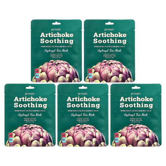 Petitfee, Artichoke Soothing, Hydrogel Beauty Face Mask, 5 Sheets, 1.12 oz (32 g) Each