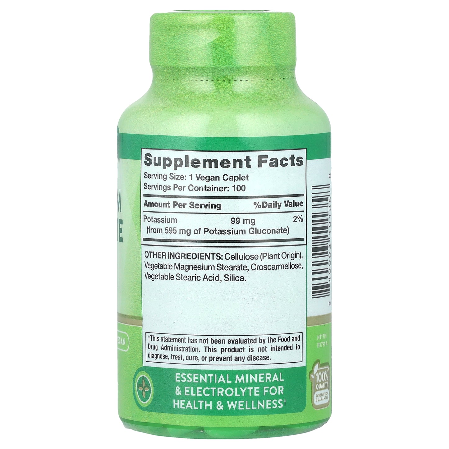 Nature's Truth, Potassium Gluconate, 595 mg, 100 Caplets