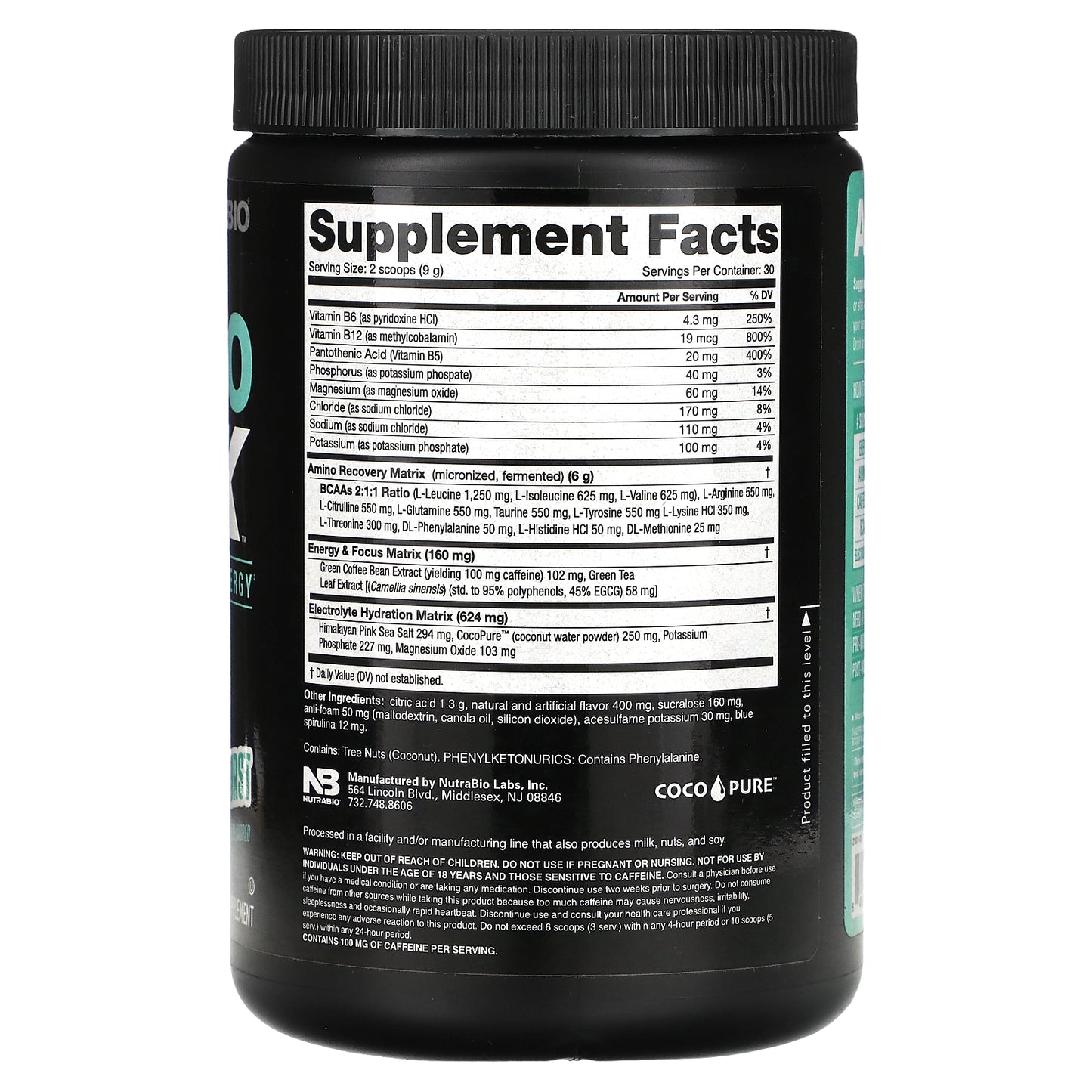 NutraBio, Amino Kick, Baja Burst, 0.6 lb (271 g)