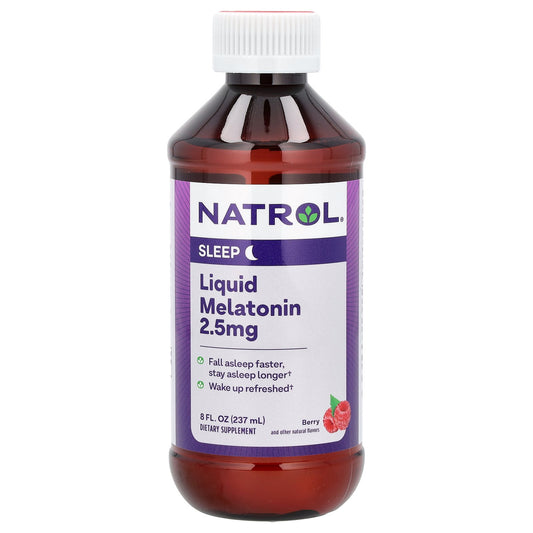 Natrol, Liquid Melatonin, Sleep, Berry, 2.5 mg, 8 fl oz (237 ml)