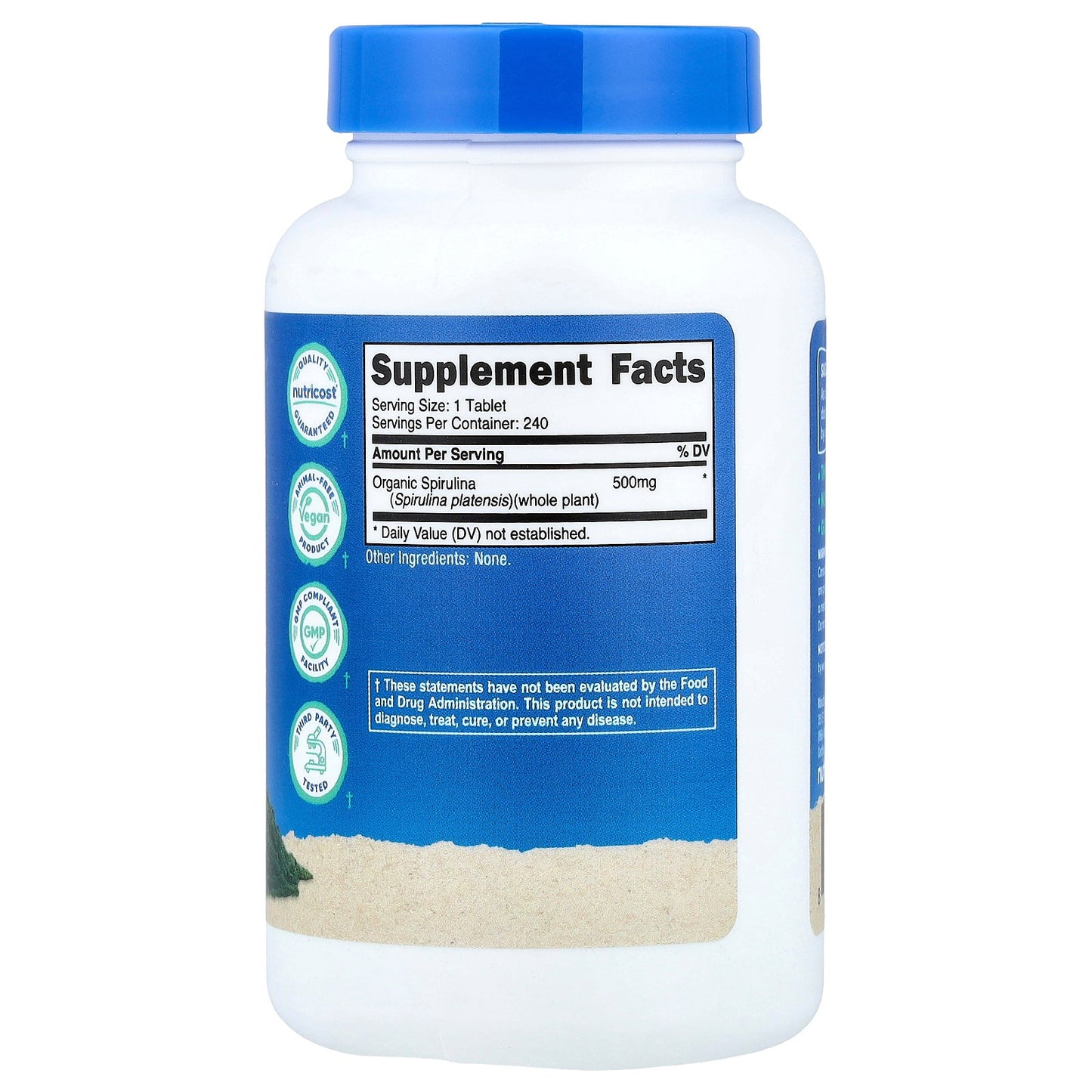 Nutricost, Organic Spirulina, 500 mg, 240 Tablets