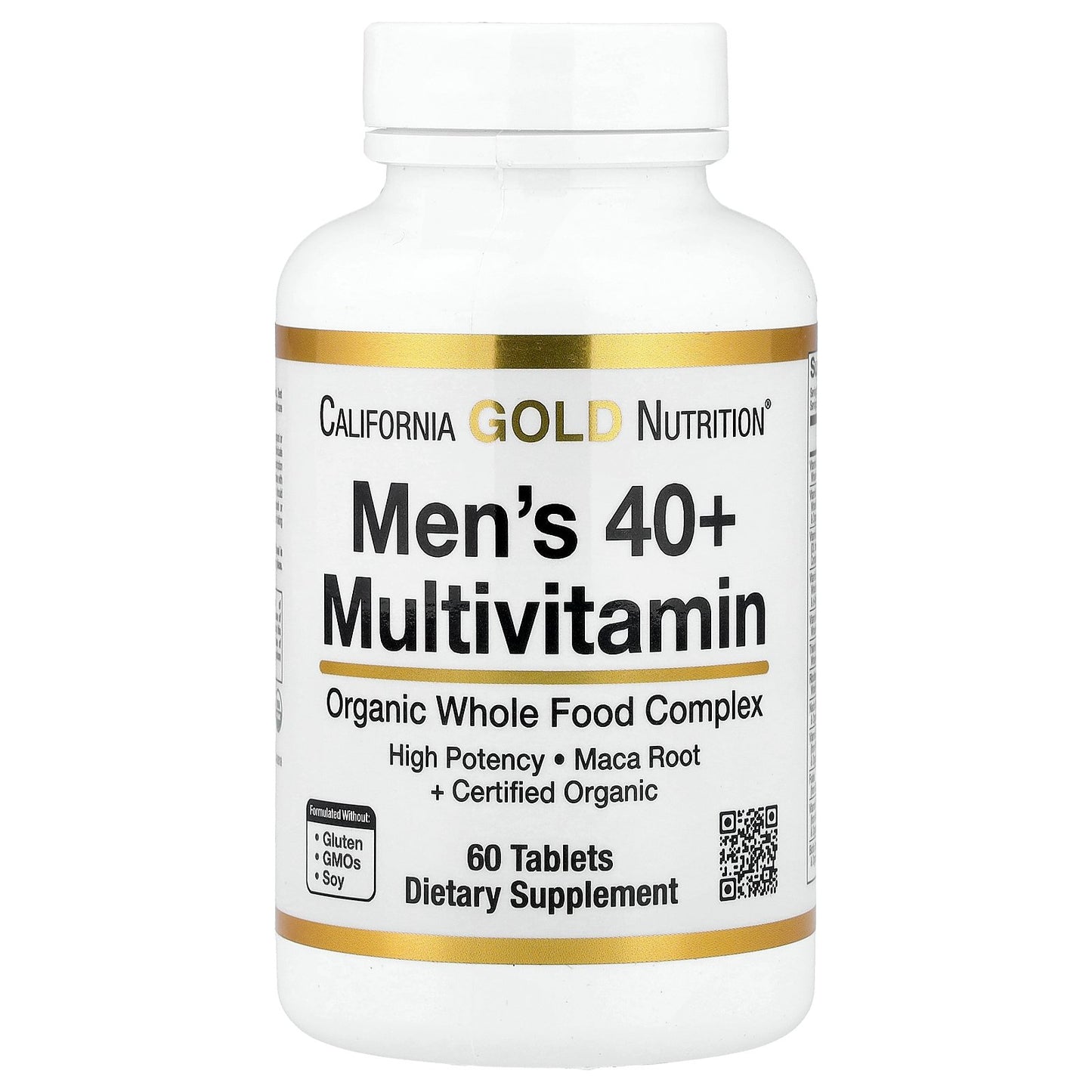 California Gold Nutrition, Organic Whole Food Men's 40+ Multivitamin with Organic Amla Extract, Organic Sunflower Extract, Organic Moringa Extract, and Organic Shiitake Extract , 60 Tablets