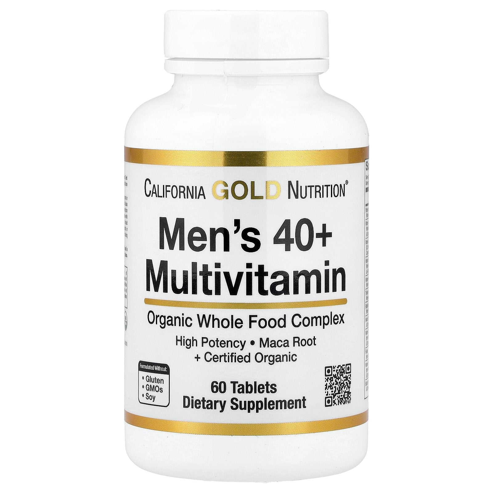 California Gold Nutrition, Organic Whole Food Men's 40+ Multivitamin with Organic Amla Extract, Organic Sunflower Extract, Organic Moringa Extract, and Organic Shiitake Extract , 60 Tablets