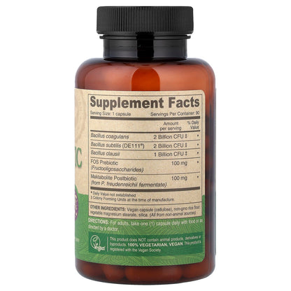 Deva, 3-in-1 Vegan Probiotic, 5 Billion CFU, 90 Vegan Caps