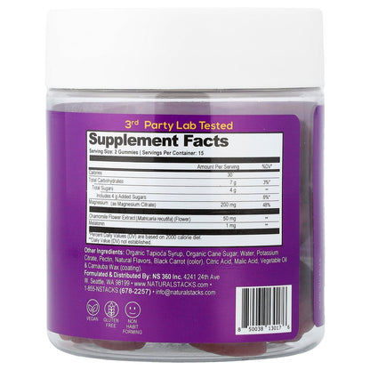 Natural Stacks, Magnesium Gummies, Sleep, Mixed Berry, 30 Vegan Gummies