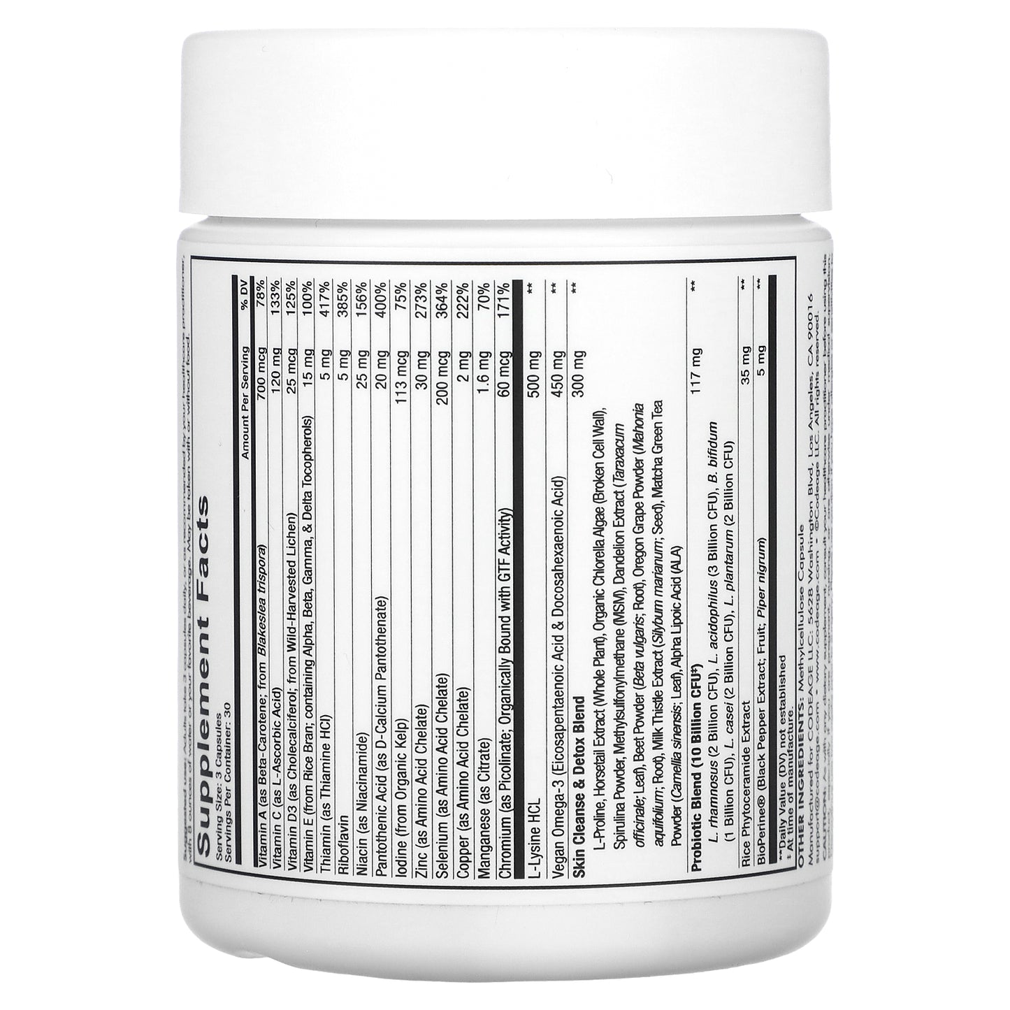 Codeage, Clearface Vitamins+, 90 Capsules