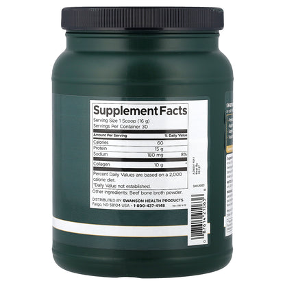 Swanson, Real Food Bone Broth Collagen, Natural, 16.9 oz (480 g)