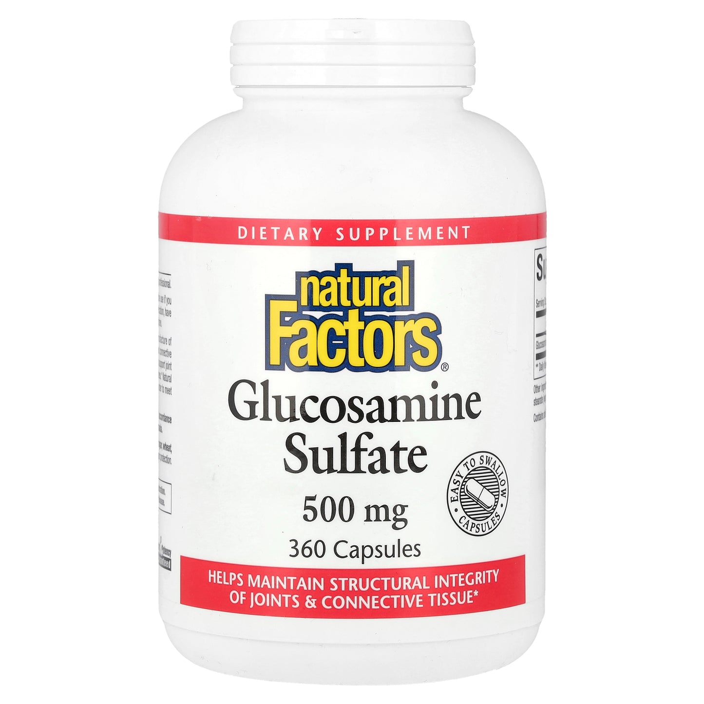 Natural Factors, Glucosamine Sulfate, 500 mg, 360 Capsules