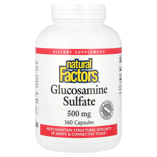 Natural Factors, Glucosamine Sulfate, 500 mg, 360 Capsules