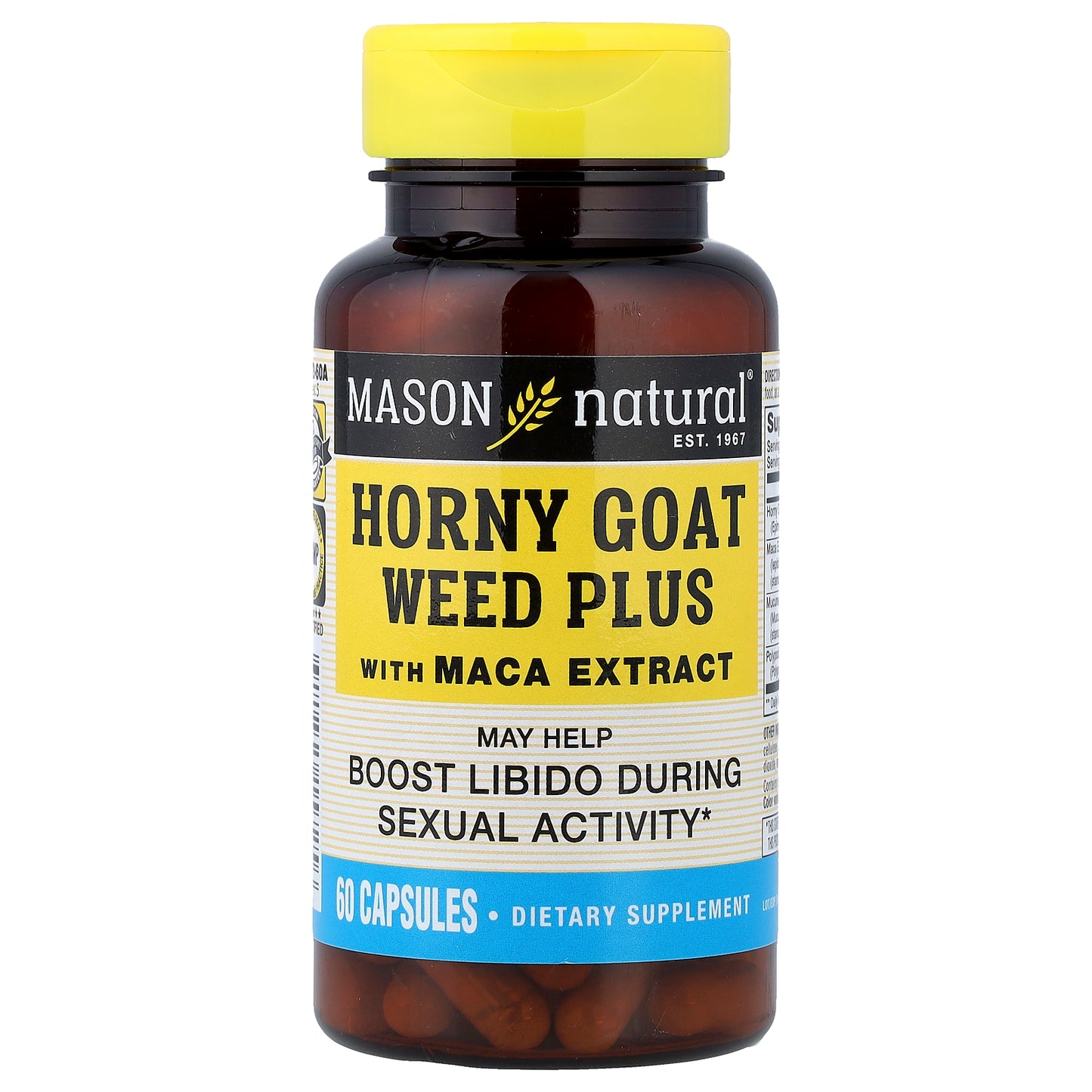 Mason Natural, Horny Goat Weed Plus With Maca Extract, 60 Capsules