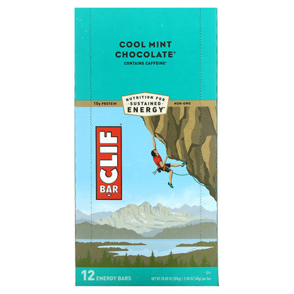 Clif Bar, Energy Bars, Cool Mint Chocolate, 12 Bars, 2.40 oz (68 g) Each