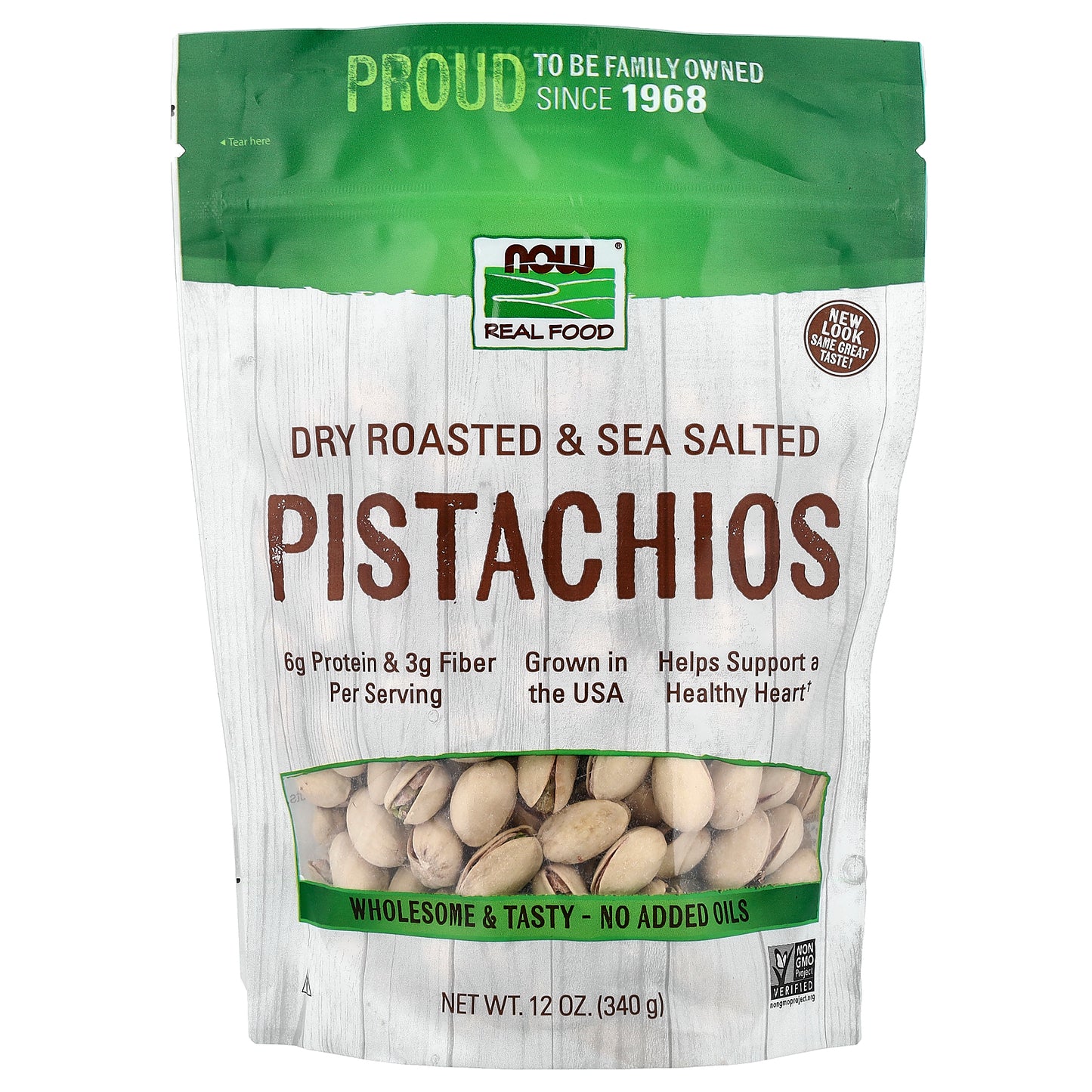NOW Foods, Real Food, Dry Roasted & Sea Salted Pistachios, 12 oz (340 g)