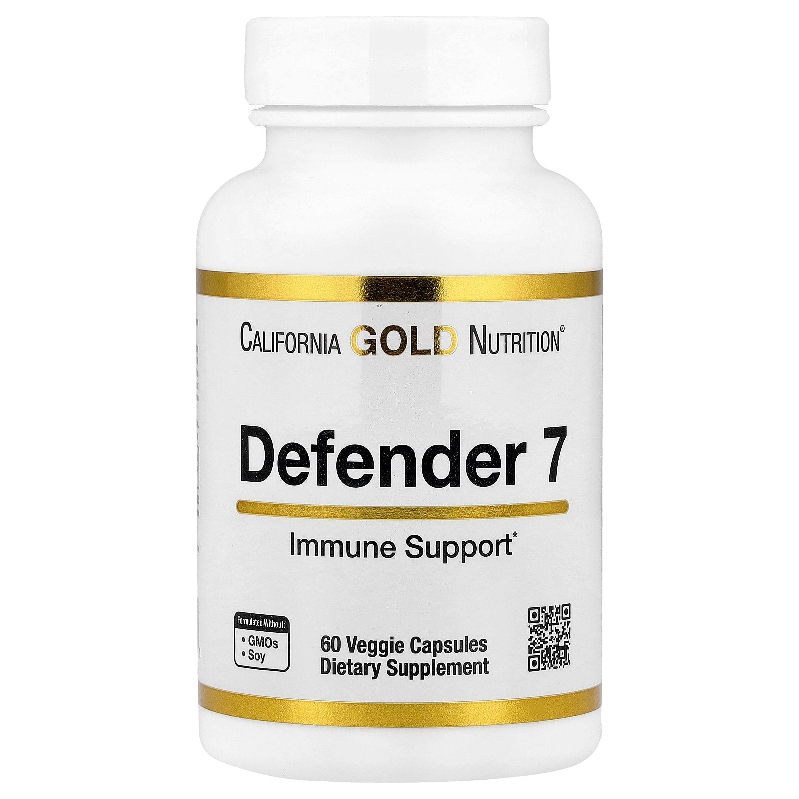 California Gold Nutrition, Defender 7, with Vitamin A, Zinc, Selenium & Oat Beta-Glucan, 60 Veggie Capsules