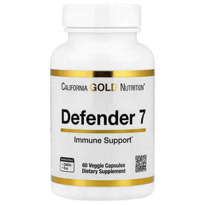 California Gold Nutrition, Defender 7, with Vitamin A, Zinc, Selenium & Oat Beta-Glucan, 60 Veggie Capsules