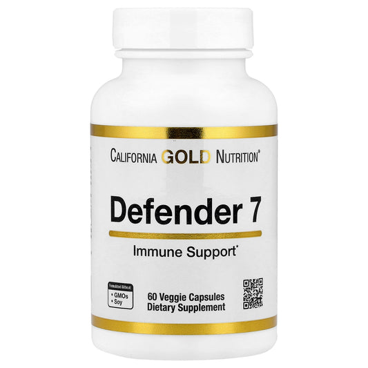 California Gold Nutrition, Defender 7, with Vitamin A, Zinc, Selenium & Oat Beta-Glucan, 60 Veggie Capsules