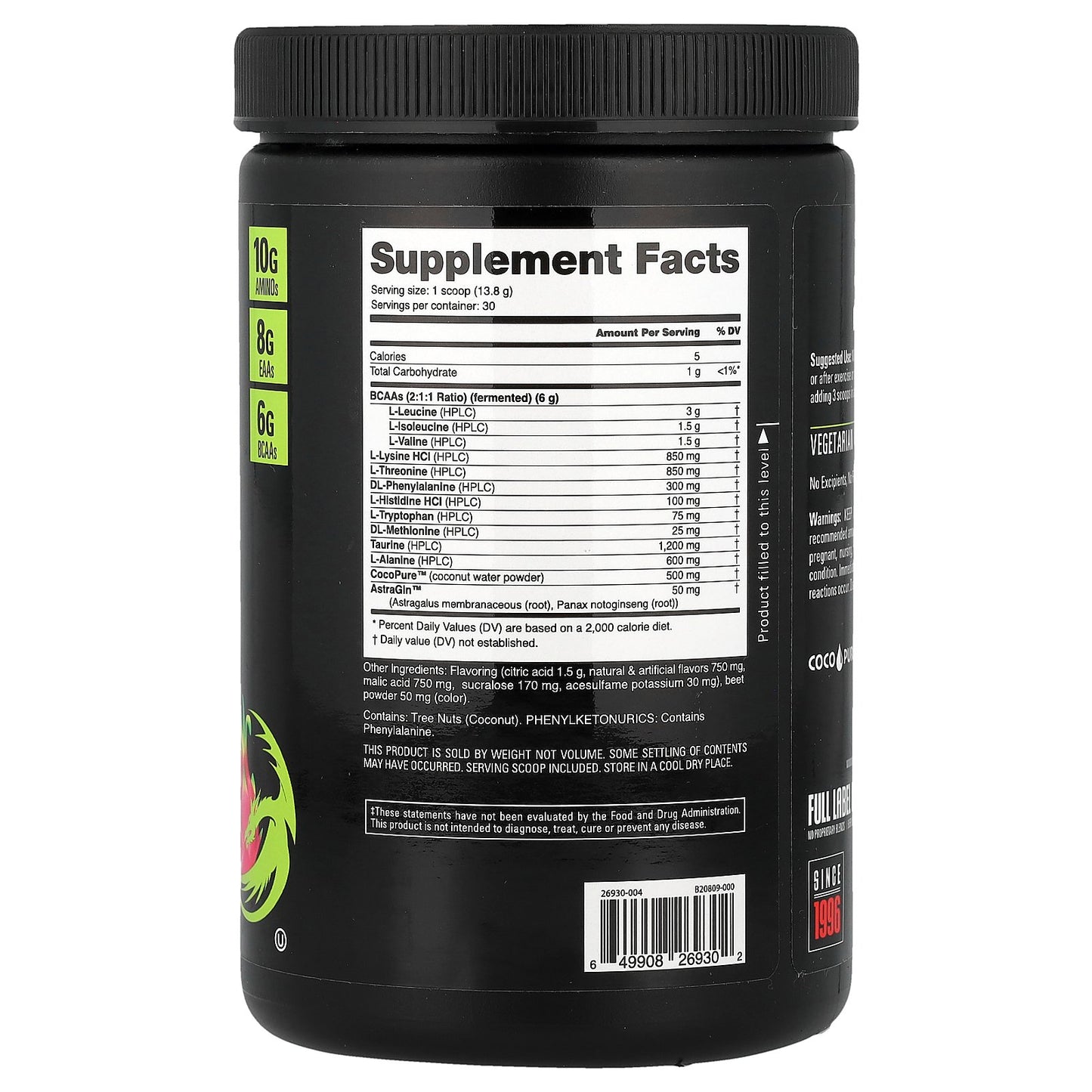 NutraBio, EAA Pure, Dragonfruit Candy, 0.9 lb (414 g)