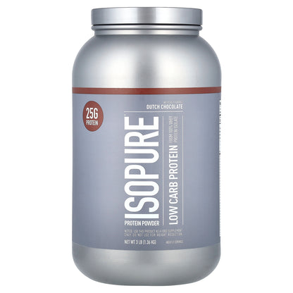 Isopure, Low Carb Protein Powder, Dutch Chocolate, 3 lb (1.36 kg)