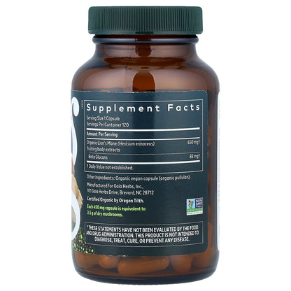 Gaia Herbs, Lion's Mane Mushroom, 120 Vegan Capsules