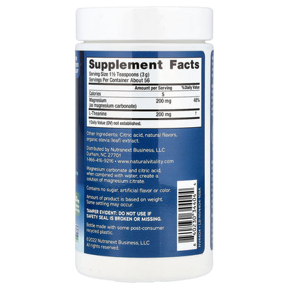 Natural Vitality, CALM® Mind, Magnesium Supplement with L-Theanine Drink Mix, Honey Chamomile, 6 oz (168 g)