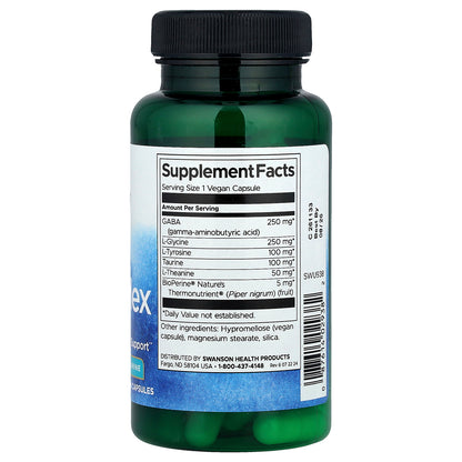 Swanson, GABAplex with L-Tyrosine & L-Theanine, 60 Vegan Capsules